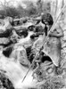 Hupa Fisherman, C1923. /Na Hupa Fisherman Watching For Salmon At A River In California. Photograph By Edward Curtis, C1923. Poster Print by Granger Collection - Item # VARGRC0118103