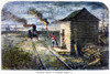 Railroad Station, 1861. /Nrailway Station In Georgia. Wood Engraving, 1861. Poster Print by Granger Collection - Item # VARGRC0085438