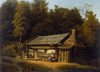 West: Log Cabin, 1871. /Na Log Cabin On The Western Frontier. American Lithograph, 1871. Poster Print by Granger Collection - Item # VARGRC0011406