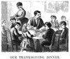 Thanksgiving Dinner, 1873. /Namerican Wood Engraving, 1873. Poster Print by Granger Collection - Item # VARGRC0000988