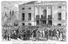 Washington: Inauguration. /Nthe Inauguration Of George Washington As The First President Of The United States At Federal Hall, New York, 30 April 1789. Wood Engraving, 19Th Century. Poster Print by Granger Collection - Item # VARGRC0062186
