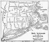 Map: New England Colonies. /Nearly Settlements In New England And Distribution Of Native American Tribes. Poster Print by Granger Collection - Item # VARGRC0090086