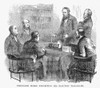Samuel Morse (1791-1872). /Namerican Artist And Inventor. Professor Morse Demonstrating His Telegraph. Wood Engraving, /Namerican, 19Th Century. Poster Print by Granger Collection - Item # VARGRC0054314