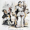 Justice Cartoon. /Nan 1893 American Cartoon By Louis Dalrymple Suggesting Excessive Sentiment For The Defendant As An Impediment To The Course Of Justice. Poster Print by Granger Collection - Item # VARGRC0062122