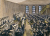 Quaker Meeting. /Na Quaker Meeting At Philadelphia, Pennsylvania. Line Engraving, 19Th Century. Poster Print by Granger Collection - Item # VARGRC0008315