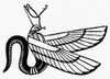 Symbol: Winged Serpent. /Nancient Egyptian Symbol Of Evil. Line Engraving. Poster Print by Granger Collection - Item # VARGRC0099535