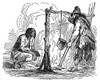 Robinson Crusoe. /Ncrusoe Roasting A Piece Of Kid Goat While Friday Looks On. Wood Engraving From A 19Th Century Edition Of The Book By Daniel Defoe. Poster Print by Granger Collection - Item # VARGRC0058959