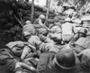 Korean War, 1950-1953. /Ninfantrymen Of The Second U.S. Division Take Cover From A Communist Chinese Mortar Barrage In A Shallow Pit. Poster Print by Granger Collection - Item # VARGRC0032254