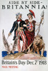 World War I: U.S. Poster. /N'Side By Side, Britannia!' American World War I Poster By James Montgomery Flagg, 1918. Poster Print by Granger Collection - Item # VARGRC0007046