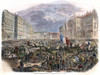 France: Revolution, 1848. /Nbarricade On The Boulevard Montmarte In Paris At The Outbreak Of The Revolution Of 1848. Contemporary Colored Engraving. Poster Print by Granger Collection - Item # VARGRC0042936