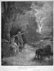 Milton: Paradise Lost. /Nadam And Eve In The Biblical Paradise. Wood Engraving After Gustave Dore To John Milton'S 'Paradise Lost.' Poster Print by Granger Collection - Item # VARGRC0070061