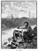 California: Mining, 1883./Na Gold Prospector Next To A Stream Using A Cradle In The Hydraulic Gold Mining Process In California. Wood Engraving By Henry Sandham, 1883. Poster Print by Granger Collection - Item # VARGRC0116246