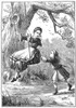 Girl On Swing, 1873. /Nwood Engraving, American, 1873. Poster Print by Granger Collection - Item # VARGRC0034882