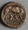 Roman Coin: Romulus. /Nroman Coin, C260 B.C., Depicting A She-Wolf Suckling Twin Infants: The Legendary Founder Of Rome, Romulus And His Brother Remus. Poster Print by Granger Collection - Item # VARGRC0130703