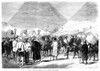 Egypt: Tourism, 1871. /Namerican Tourists Preparing To Ascend The Great Pyramids Of Giza. Wood Engraving, American, 1871. Poster Print by Granger Collection - Item # VARGRC0370152