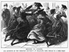 College: Ohio Wesleyan. /Nseniors And Juniors At Ohio Wesleyan University In Delaware, Ohio, In A Fight. Wood Engraving From The Police Gazette, Late 19Th Century. Poster Print by Granger Collection - Item # VARGRC0259321