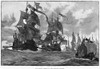 Spanish Armada, 1588. /N'The Armada Coming Up The English Channel.' Defeat Of The Spanish Armada By The English Navy, 1588. Wood Engraving, English, 1888. Poster Print by Granger Collection - Item # VARGRC0004879