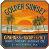 Crate Label, 20Th Century. /Nfor Golden Sunset Brand Oranges And Grapefruit From Florida, Early 20Th Century. Poster Print by Granger Collection - Item # VARGRC0057303