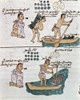 Aztec Daily Life, C1540. /Na Father Teaches His Son How To Carry Firewood, To Load And Handle A Canoe, And The Catch Fish With A Net. Page From The Codex Mendoza, Aztec, C1540. Poster Print by Granger Collection - Item # VARGRC0103626