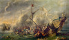 Spain: Naval Combat, 1665. /Noil On Canvas, 1665, By J. De Toledo. Poster Print by Granger Collection - Item # VARGRC0105102