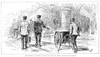 Cholera: Hamburg, Germany. /Nmen Disinfecting A Road In Hamburg, Germany, During The Cholera Epidemic In 1892. Wood Engraving, English, 1892. Poster Print by Granger Collection - Item # VARGRC0004417
