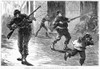Paris Commune, 1871. /Ntroops With The French National Guard Preparing To Fire On Communards On The Rue De Rivoli In Paris. Engraving, English, April 1871. Poster Print by Granger Collection - Item # VARGRC0354911