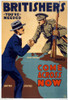 Wwi: Poster, 1917. /N'Britishers, You'Re Needed - Come Across Now.' Lithograph By Lloyd Myers, 1917. Poster Print by Granger Collection - Item # VARGRC0354431