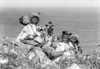Alaska: Eskimos, C1929./Nfour Eskimo Children Sitting On The Edge Of Cliff, Dressed In Holiday Costume, Nunivak, Alaska. Photographed By Edward S. Curtis, C1929. Poster Print by Granger Collection - Item # VARGRC0121967