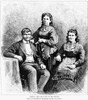 John D. Lee (1844-1877). /Namerican Mormon Leader, Executed For His Role In The Mountain Meadows Massacre. Pictured With Two Of His Wives. Engraving, 1877. Poster Print by Granger Collection - Item # VARGRC0265762