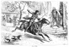 Paul Revere'S Ride. /Nrevere'S Ride From Boston To Lexington, Massachusetts, 18 April 1775. Line Engraving, 19Th Century. Poster Print by Granger Collection - Item # VARGRC0036805