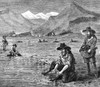 California Gold Rush. /Nplacer Mining During The California Gold Rush. Wood Engraving, American, 19Th Century. Poster Print by Granger Collection - Item # VARGRC0002987