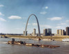 St. Louis: Waterfront. /Na Dredge Of The U.S. Army Corps Of Engineers Passing The Gateway Arch On The Mississippi River Waterfront In St. Louis, Missouri. Photographed C1973. Poster Print by Granger Collection - Item # VARGRC0163225
