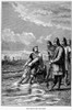 Canute I (C995-1035). /Nking Of England (1016-35), Of Denmark (1019-35), And Of Norway (1028-35). 'King Canute And The Waves.' Wood Engraving, 19Th Century. Poster Print by Granger Collection - Item # VARGRC0058945