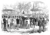 Grand Prix De Paris, 1870. /Nsaddling The Race Horses At Longchamp Racetrack Before The Grand Prix De Paris Race, June 1870. Contemporary English Wood Engraving. Poster Print by Granger Collection - Item # VARGRC0267937