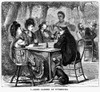 Beer Garden. /Na Beer Garden At W�rzburg, Germany. Wood Engraving, American, 1870. Poster Print by Granger Collection - Item # VARGRC0068484