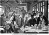 Railroad: Diner, 1881. /Ninterior Of A Dining Car On The Berlin-Anhalt Railroad Line In Germany. Wood Engraving, German, 1881, After Ernst Hosang. Poster Print by Granger Collection - Item # VARGRC0052345