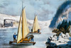 Winter Scene. /N'Ice-Boat Race On The Hudson.' Undated (C1860) Lithograph By Currier & Ives. Poster Print by Granger Collection - Item # VARGRC0011728