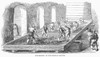 France: Winemaking, 1854. /Nlaborers Crushing Grapes At Ch_teau Lafite, Near Bordeaux, France. Wood Engraving, English, 1854. Poster Print by Granger Collection - Item # VARGRC0017097