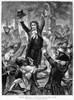 French Revolution, 1789. /Ncamille Desmoulins At The Palais-Royal, 12 July 1789. Wood Engraving After A Painting By F.J. Barrias, 1888. Poster Print by Granger Collection - Item # VARGRC0094966