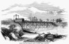 California: American River. /Nbridge Across The American River At Leslie'S Ferry, California. Wood Engraving, 1852. Poster Print by Granger Collection - Item # VARGRC0099263