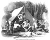 Australian Gold Rush, 1851. /Ngold Miners Of The Mount Alexander Diggings At Port Phillip, Victoria, Having Dinner In Camp, 1851. Wood Engraving From An English Newspaper Of 1852. Poster Print by Granger Collection - Item # VARGRC0043014