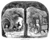 California Gold Rush, 1860. /N'Interior Of Tunnel.'/Nwood Engraving, American, 1860. Poster Print by Granger Collection - Item # VARGRC0048453