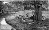 Angler, 18Th Century. /Nwood Engraving, 1881. Poster Print by Granger Collection - Item # VARGRC0088182