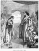 Solomon & Queen Of Sheba. /Nsolomon Receives The Queen Of Sheba. Wood Engraving, 19Th Century. Poster Print by Granger Collection - Item # VARGRC0053100
