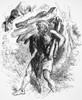Shakespeare: Tempest. /Ncaliban Carrying A Load Of Wood (Act Ii, Scene Ii). Wood Engraving After Sir John Gilbert (1817-1897) For William Shakespeare'S 'The Tempest.' Poster Print by Granger Collection - Item # VARGRC0027519