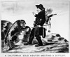 Gold Rush: Cartoon. /N'A California Gold Hunter Meeting A Settler.' American Lithograph, C1850, Poster Print by Granger Collection - Item # VARGRC0118375