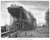 Steamship In Yard, 1884. /Ncunard Steamship Company'S Single Screw Steamship 'Umbria' In The Shipyard At Glasgow Before Launching In 1884. Contemporary Wood Engraving. Poster Print by Granger Collection - Item # VARGRC0100009