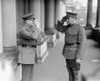 Ruth & Pershing, 1924. /Namerican Baseball Player Babe Ruth (Right) Saluting Military Leader John J. Pershing, In 1924, While Serving In The New York National Guard 104Th Field Artillery. Poster Print by Granger Collection - Item # VARGRC0121366