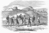 China: Wounded Transport. /Nchinese Mode Of Carrying Wounded Soldiers. Wood Engraving, English, 1857. Poster Print by Granger Collection - Item # VARGRC0099106