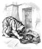 Nast: Inflation Cartoon. /N'The Dead Lock - And Now The Democratic Tiger Has Lost His Head.' Cartoon By Thomas Nast, 1876, Showing The Democratic Party As A Tiger Killed By Inflation. Poster Print by Granger Collection - Item # VARGRC0370119